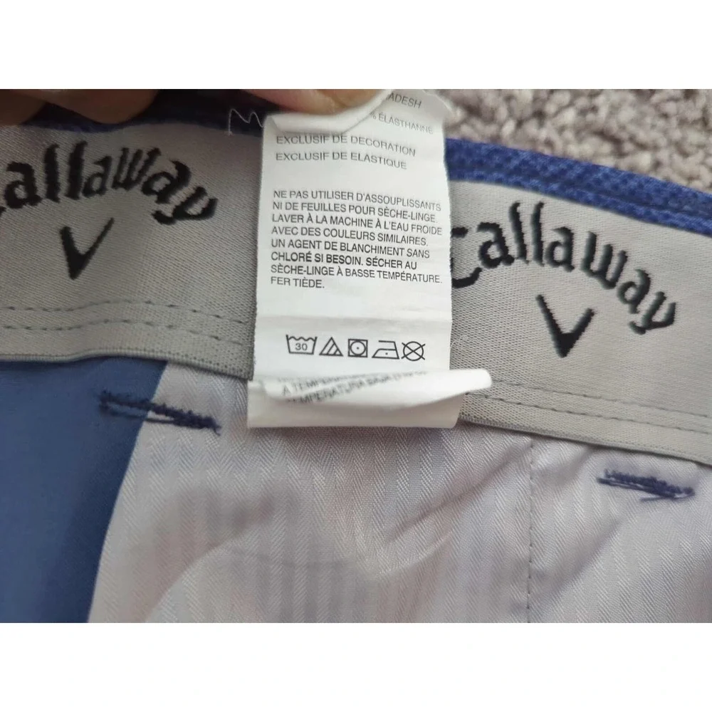 Callaway‎ Chino Shorts Mens 40 Blue Pockets Logo Athletic Golf Casual